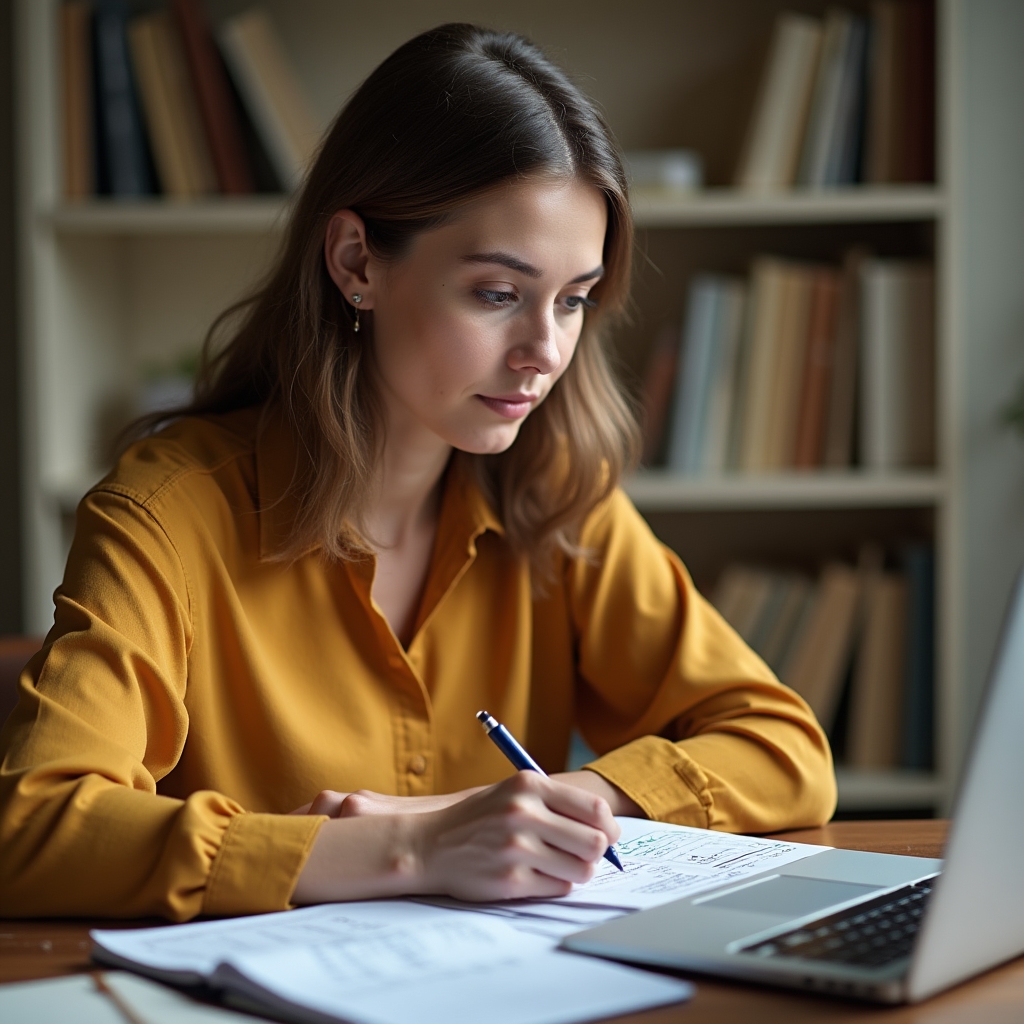 Participante consultando fuentes públicas de datos salariales en un portátil junto a un cuaderno de notas